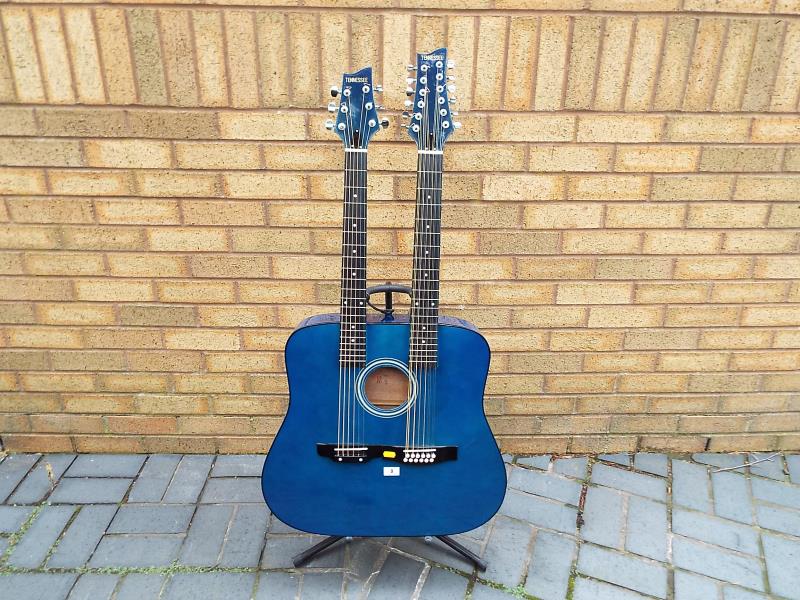 A Tennessee twin neck acoustic guitar, 6 and 12 string,