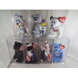 A collection of seven good quality Ty Beanie Bears to include two 2000 Stars and Stripes animals,
