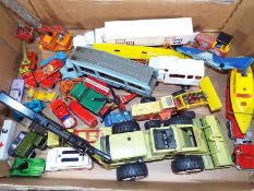 A quantity of playworn die cast model motor vehicles to include Dinky Aveling Barford diesel roller,