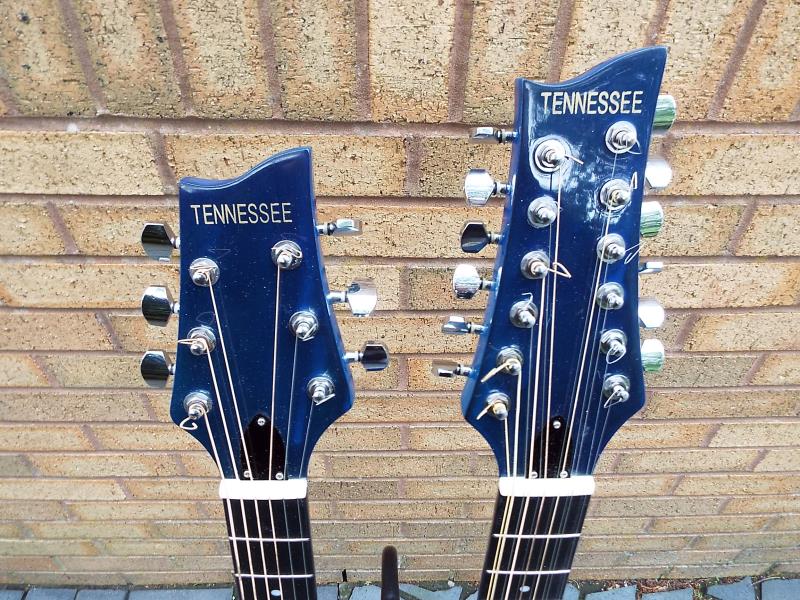 A Tennessee twin neck acoustic guitar, 6 and 12 string, - Image 3 of 4