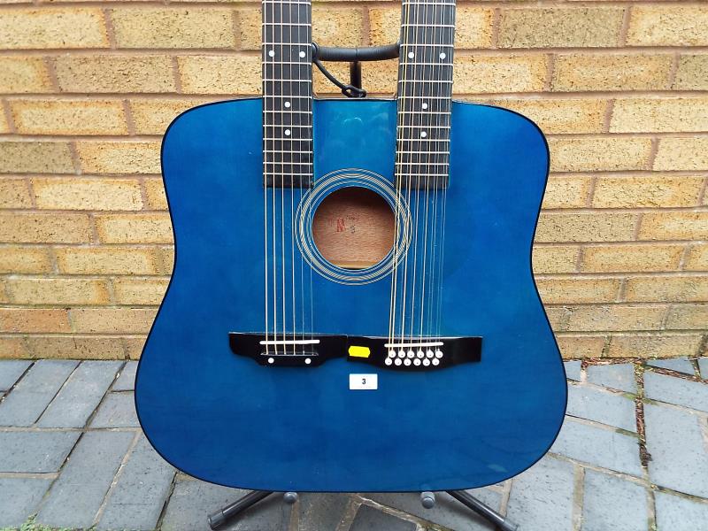 A Tennessee twin neck acoustic guitar, 6 and 12 string, - Image 2 of 4