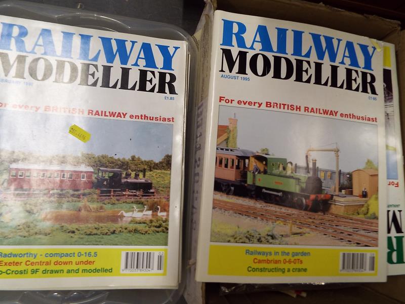 Two boxes containing a large quantity of Railway Modeller and similar magazines - (2)