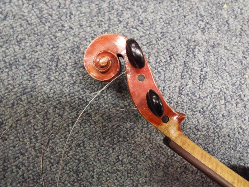 A three quarter size violin, the paper label within marked The Maidstone with bow, - Image 3 of 5