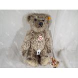 A Steiff classic bear, growler, button in ear with yellow tag # 000553,