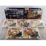A collection of Airfix model kits to include British Paratroops, Ghurkas, American Infantry,