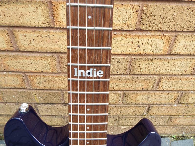 A 2009 Indie Festival guitar, solid mahogany body with purple lacquer and Indie Music Festival logo, - Image 4 of 4