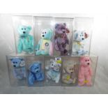 A collection of nine good quality Ty Beanie Bears in presentation cases (9)