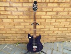 A 2009 Indie Festival guitar, solid mahogany body with purple lacquer and Indie Music Festival logo,