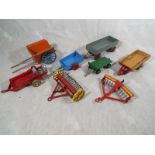 A collection of Dinky diecast agricultural vehicles and similar good + to near mint,
