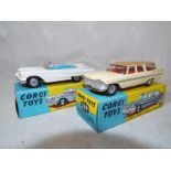 Two Corgi diecast models comprising Ford Thunderbird open sports car # 215 and Plymouth Sports