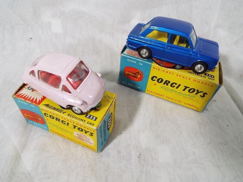 Two Corgi diecast models comprising Heinkel Economy Car # 233 and Hillman Imp # 251, - Image 2 of 2