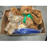 Box of teddy bears and other soft toys