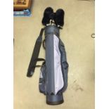 Golf bag, Ladies left hand clubs. Putter, Fazer S(