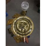 Two large wall chargers, oil lamp, plus ther items