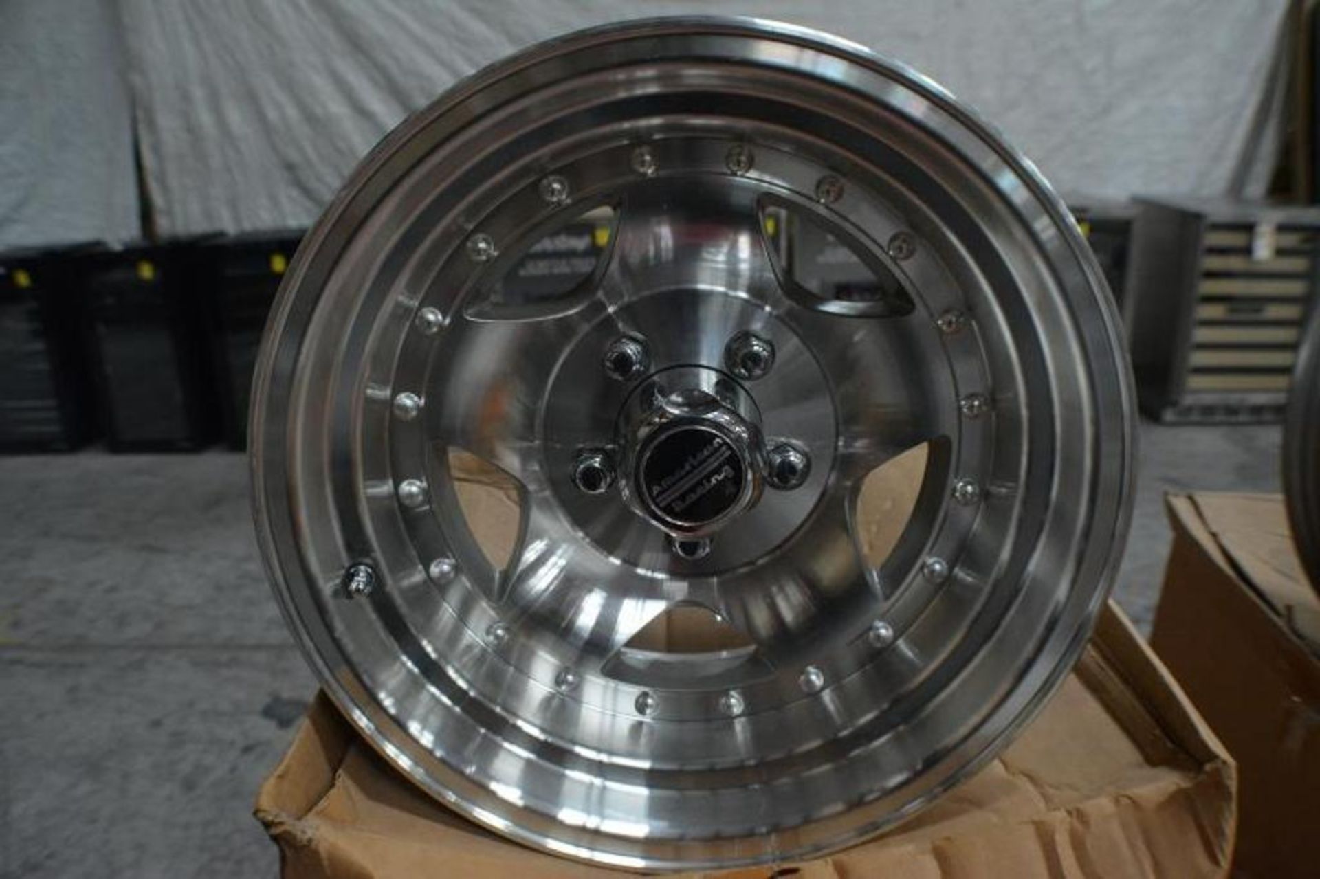 Rims. Set of 4 Rims. Size 15 x 8 5 Lugs Small Finish: Machined by American Racing - Image 5 of 6