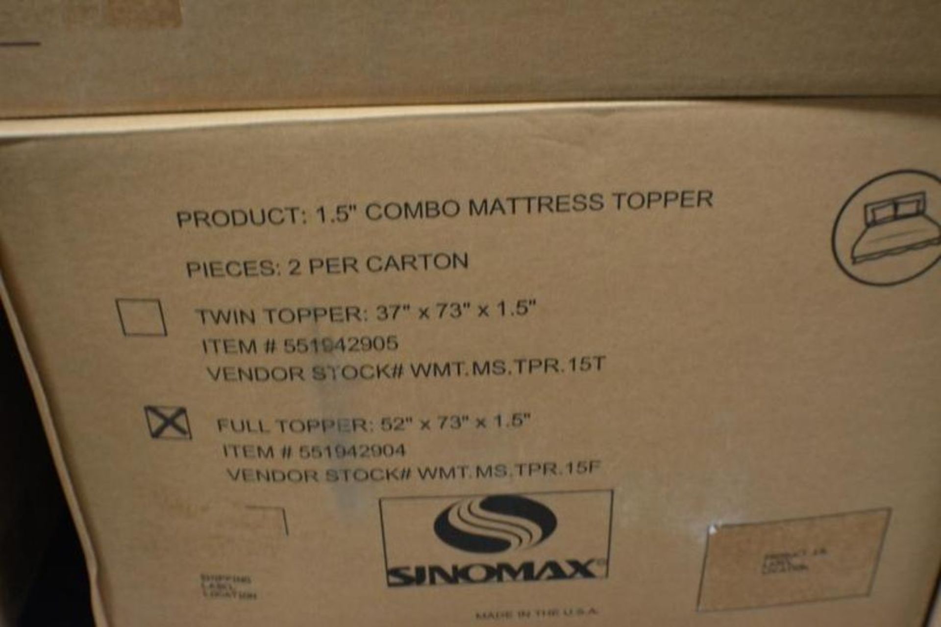 Matters Topper 1.5 Memory Foam Combo Full Size. Qty. 12 X $ - Image 2 of 3