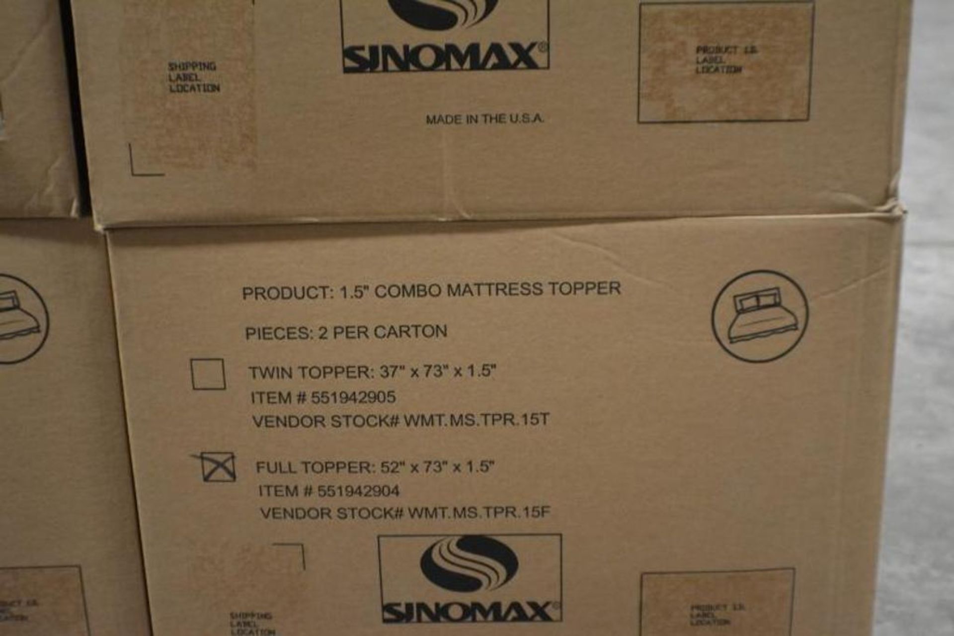 Matters Topper 1.5 Memory Foam Combo Full Size. Qty. 12 X $ - Image 2 of 3