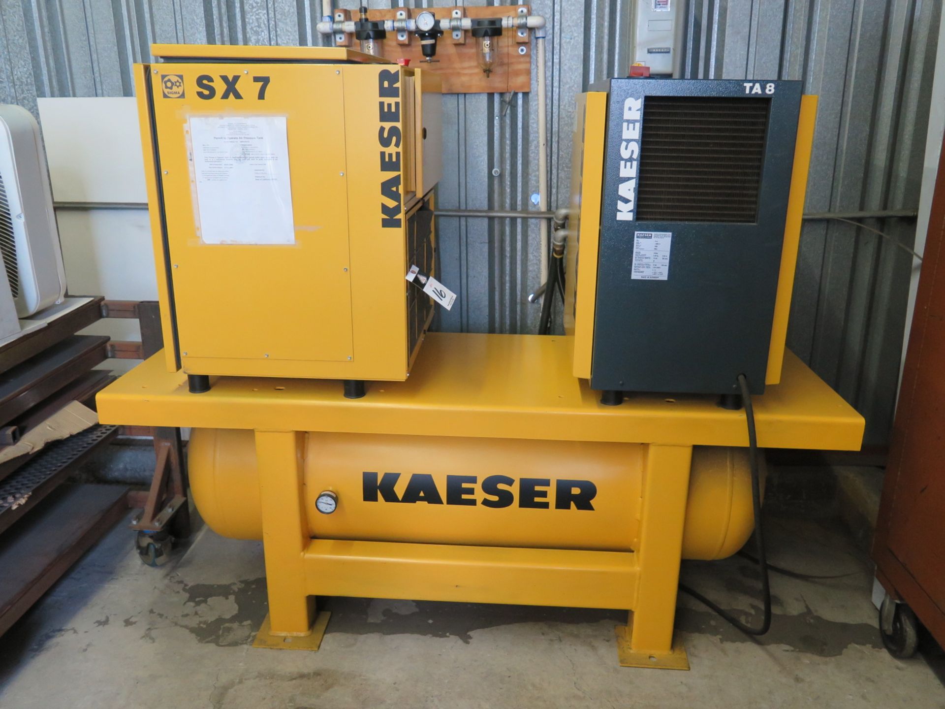 2004 Kaeser SX-7 / TA-8 7.5 Hp Rotary Air Compressor / Refrigerated Air Dryer Combo s/n 1024 w/