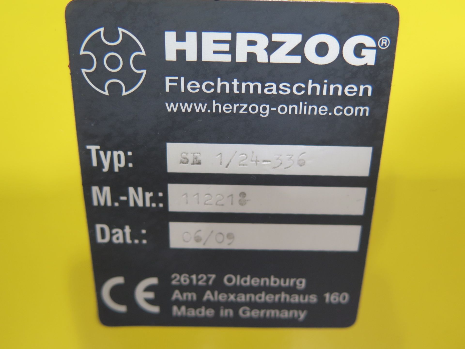 2009 Herzog mdl. SE 1/24-336 Automatic Rope Braiding Machine s/n 112218 w/ Seimens Digital Controls, - Image 10 of 10