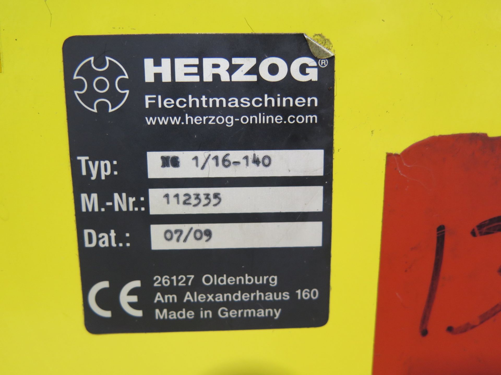 2009 Herzog mdl. NG 1/16-140 Rope Braiding Machine s/n 112335 w/ 16-Bobbins - Image 6 of 8