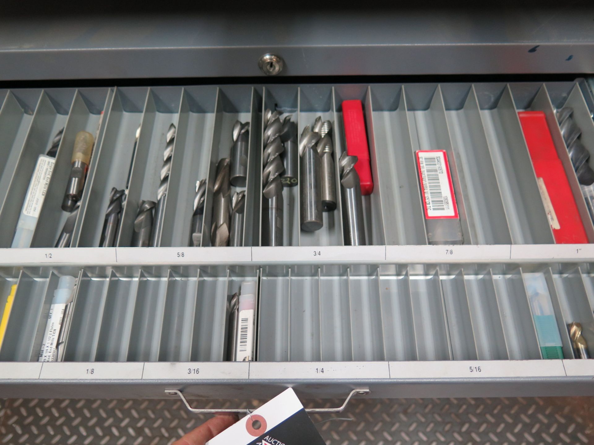 Huot Endmill Cabinet w/ Carbide and HS Endmills - Image 4 of 4