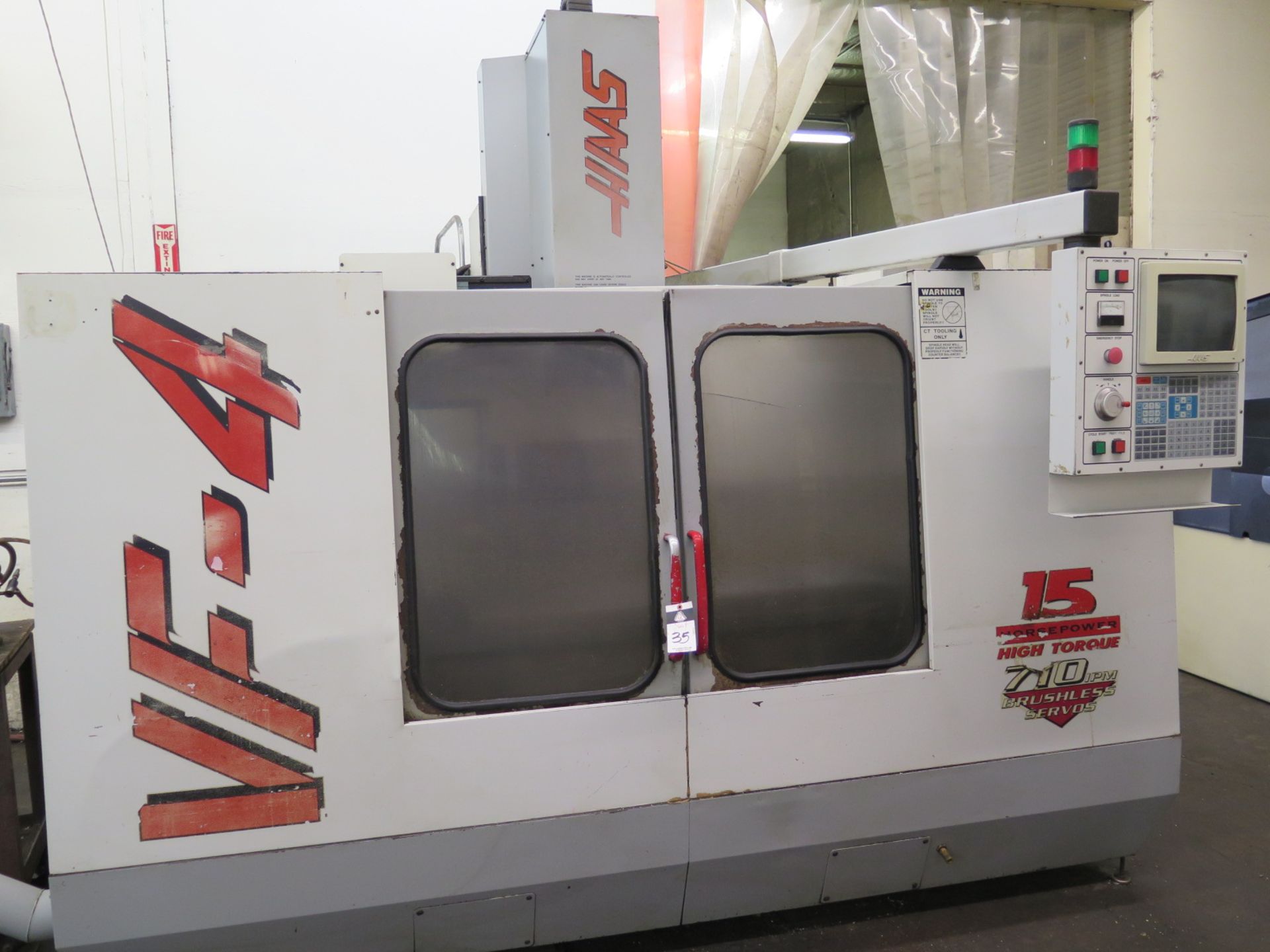 1996 Haas VF-4 4-Axis CNC Vertical Machining Center s/n 8017 w/ Haas Controls, 20-Station ATC, CAT-