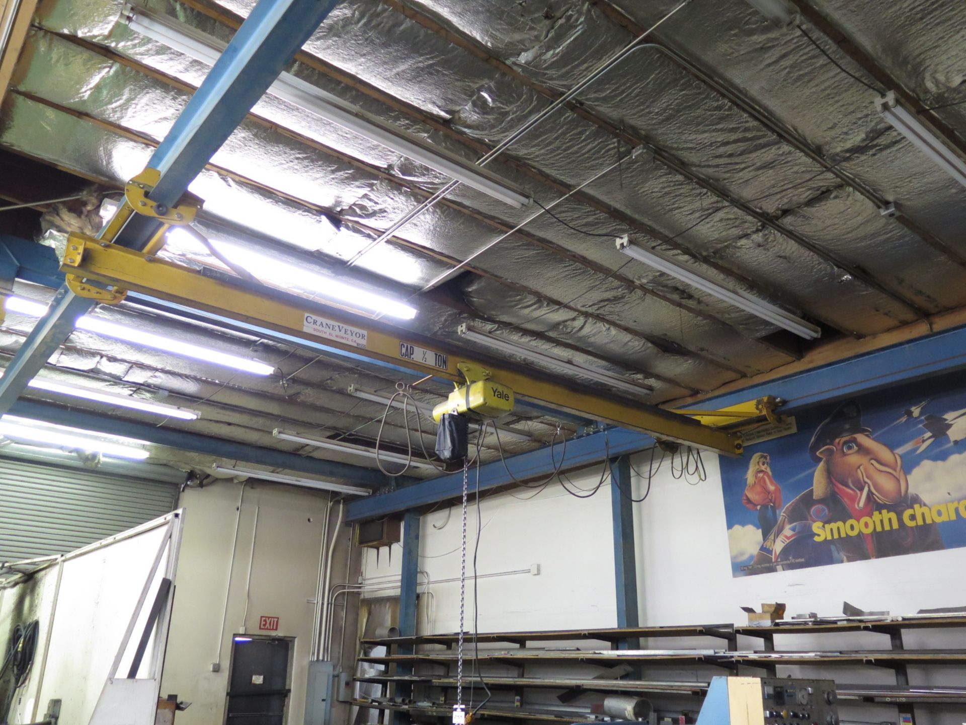 Crane-Veyor Â½ Ton Cap. 6-Post Free Standing Gantry Crane w/ Electric Hoist, Approx 23â‚¬â„¢ x