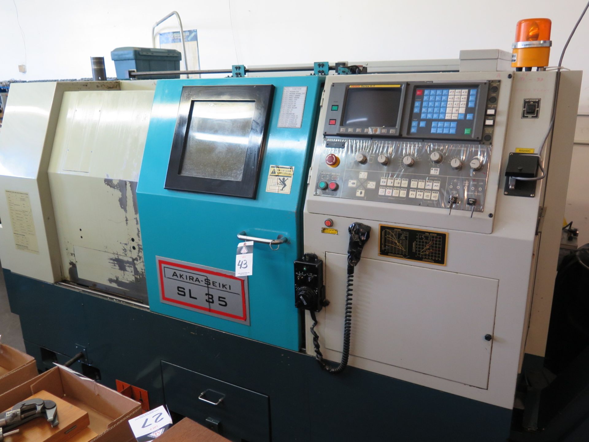 2000 Akira Seiki SL-35 CNC Turning Center s/n 00TE094-073 w/ Fanuc Series 0-T Controls, 12-Station