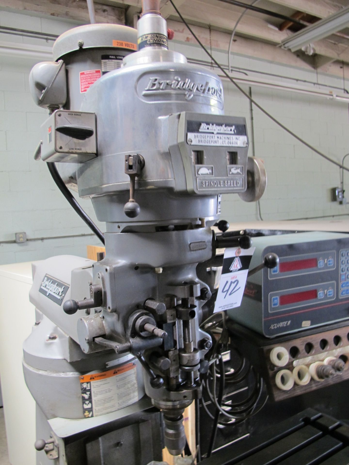 BridgeportSeries 1-2hp Vertical Mill W/DRO 60-4500 Dial Change RPM Crome ways, Power Feed - Image 3 of 6