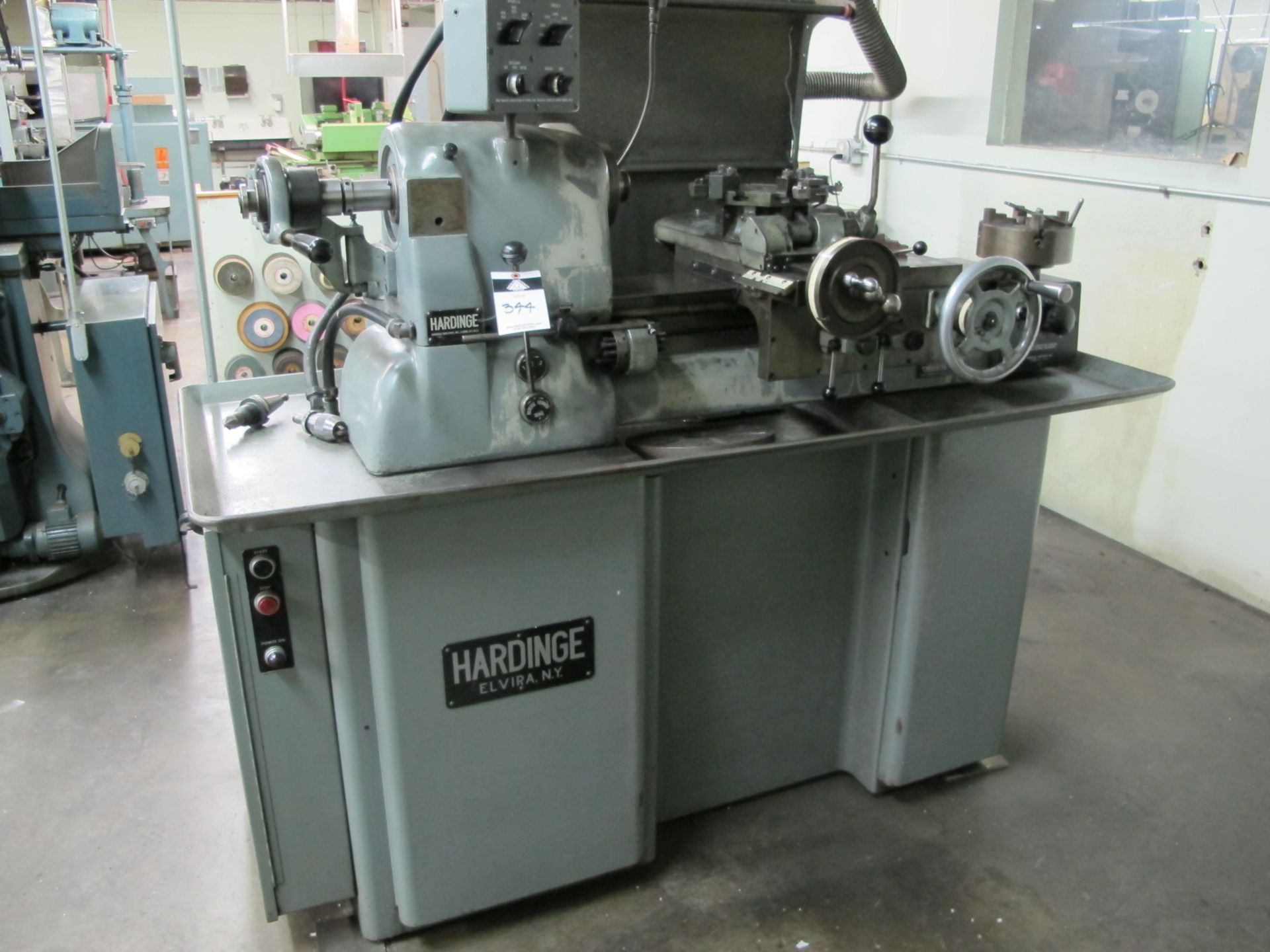 Hardinge mdl. HC Hand Chuckers w/ 125-3000 RPM, 8-Station Turret, 5C Collet Closer, Power Feeds