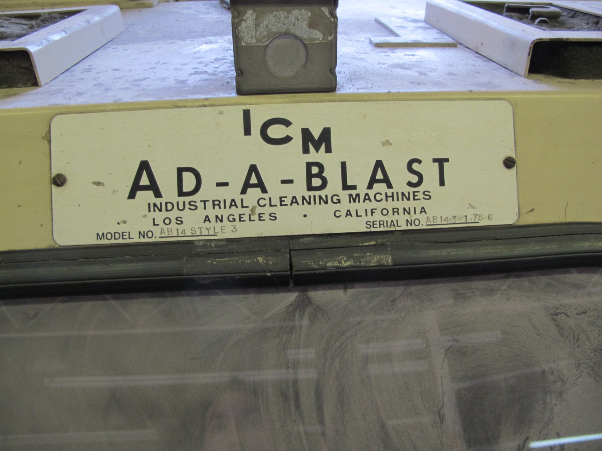 ICM Ad-A-Blast mdl. AB14 Dry Blast Cabinet w/ Dust Collector.