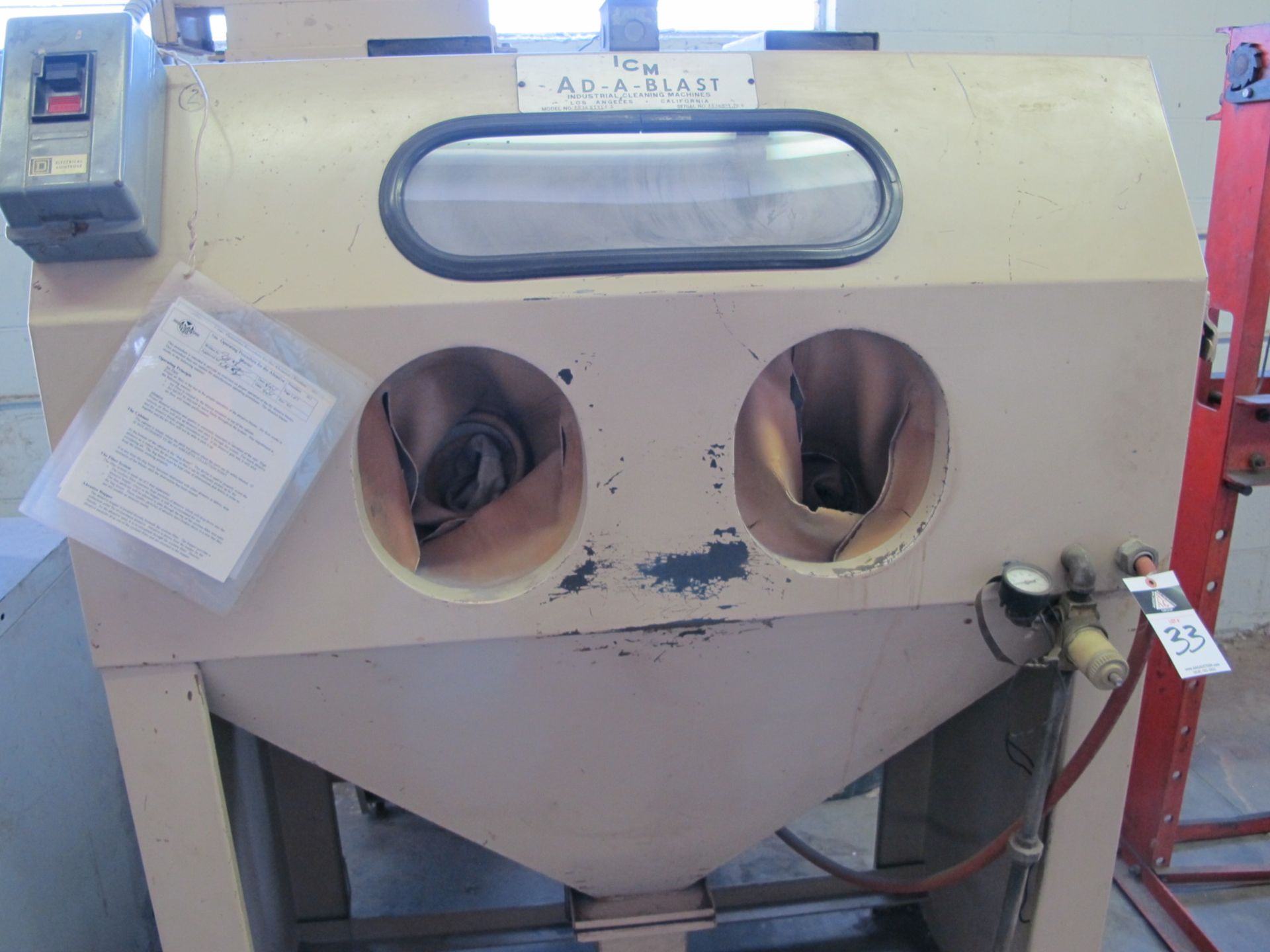 ICM Ad-A-Blast mdl. AB14 Dry Blast Cabinet w/ Dust Collector. - Image 4 of 4