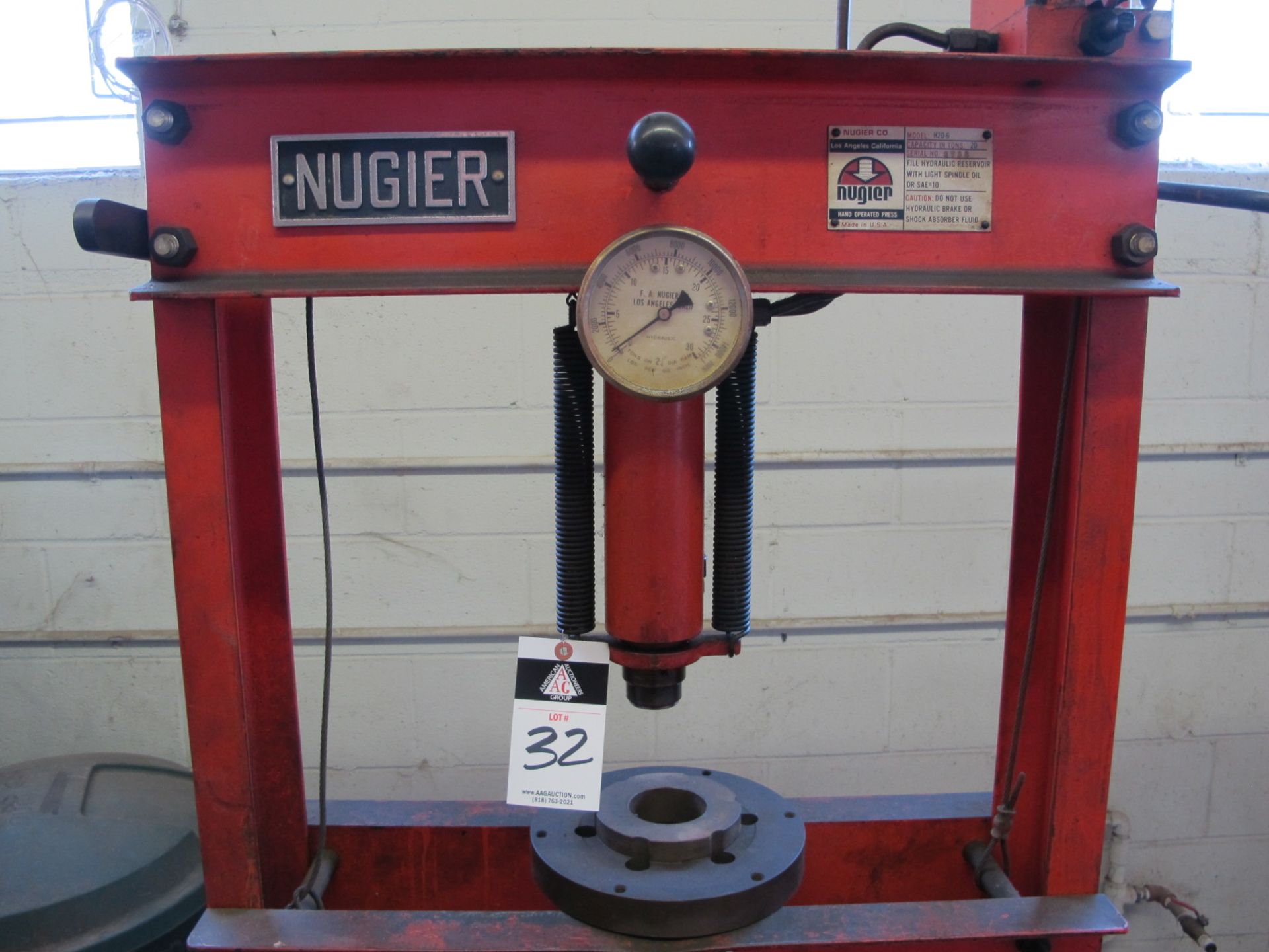 Nugier H Frame Press 20 Ton Cap Mdl H20 - Image 2 of 2