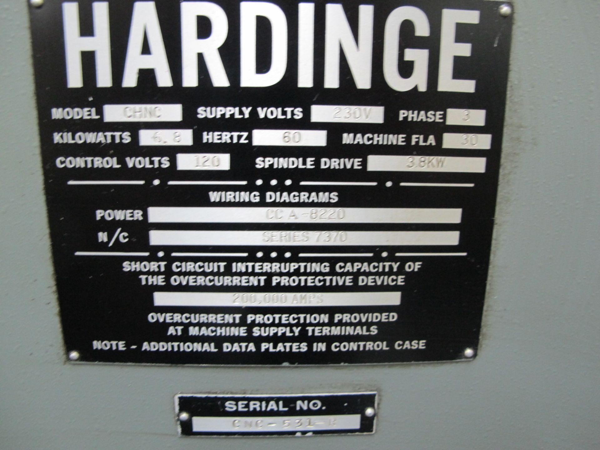 Hardinge CHNC CNC Chuckers w/ Allen Bradley CNC Controls, 8-Station Turret, 5C Pneumatic Collet - Image 6 of 6