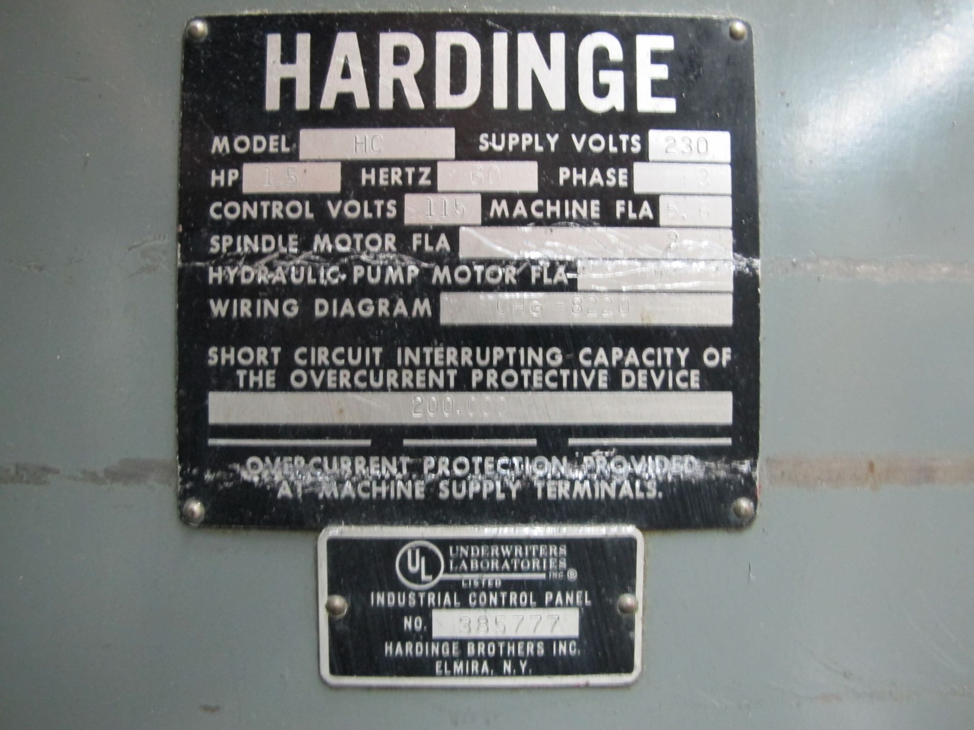 Hardinge mdl. HC Hand Chuckers w/ 125-3000 RPM, 8-Station Turret, 5C Collet Closer, Power Feeds ??? - Image 5 of 5