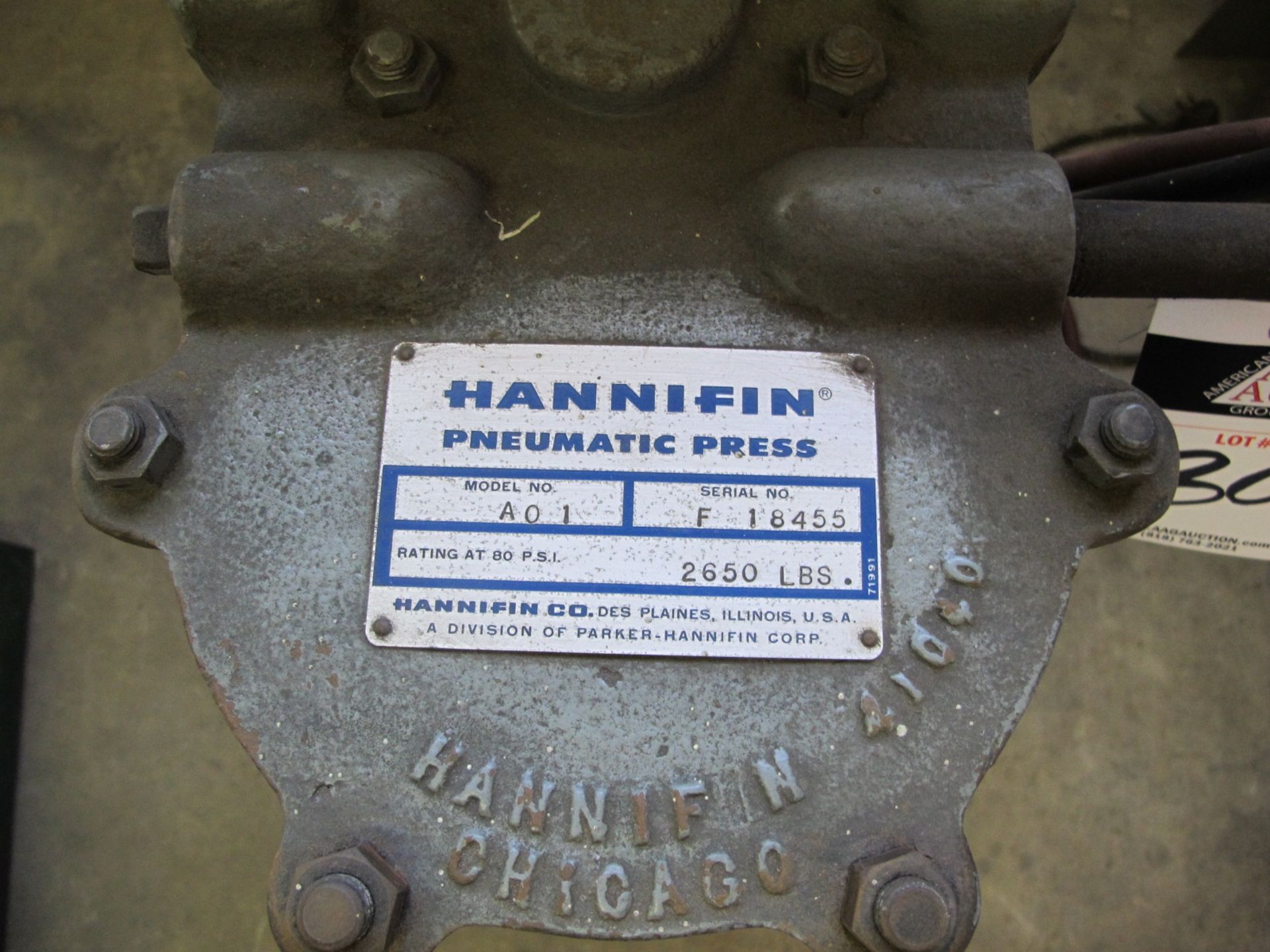 Hannifin Pneumatic Press Mdl A01 2650lb - Image 2 of 3
