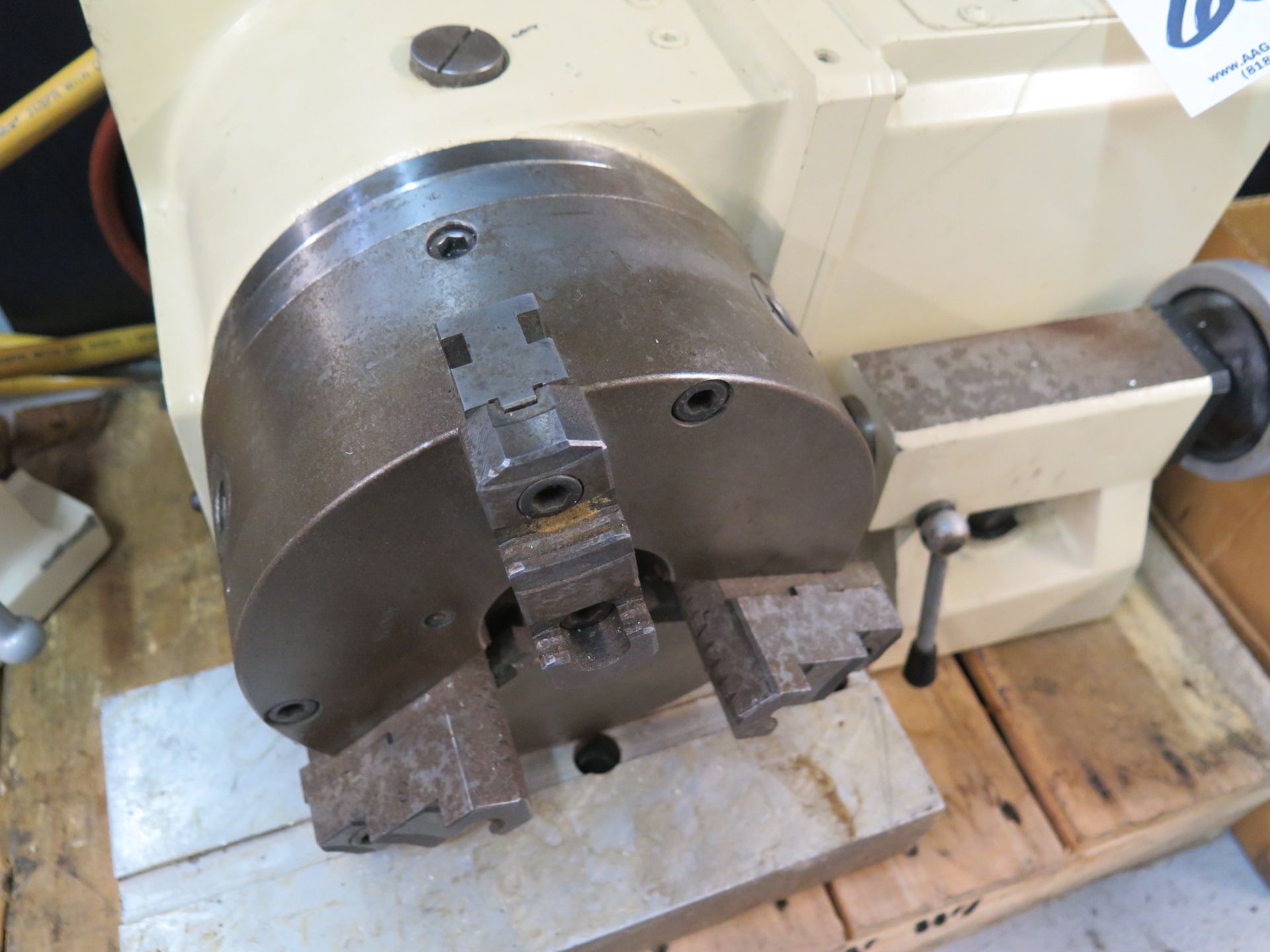 Tsudakomo mdl. RN-200-R 4th Avis 8" Rotary Head w/ 8" 3-Jaw Chuck, Riser Base, (2)Mill Centers, - Image 3 of 5