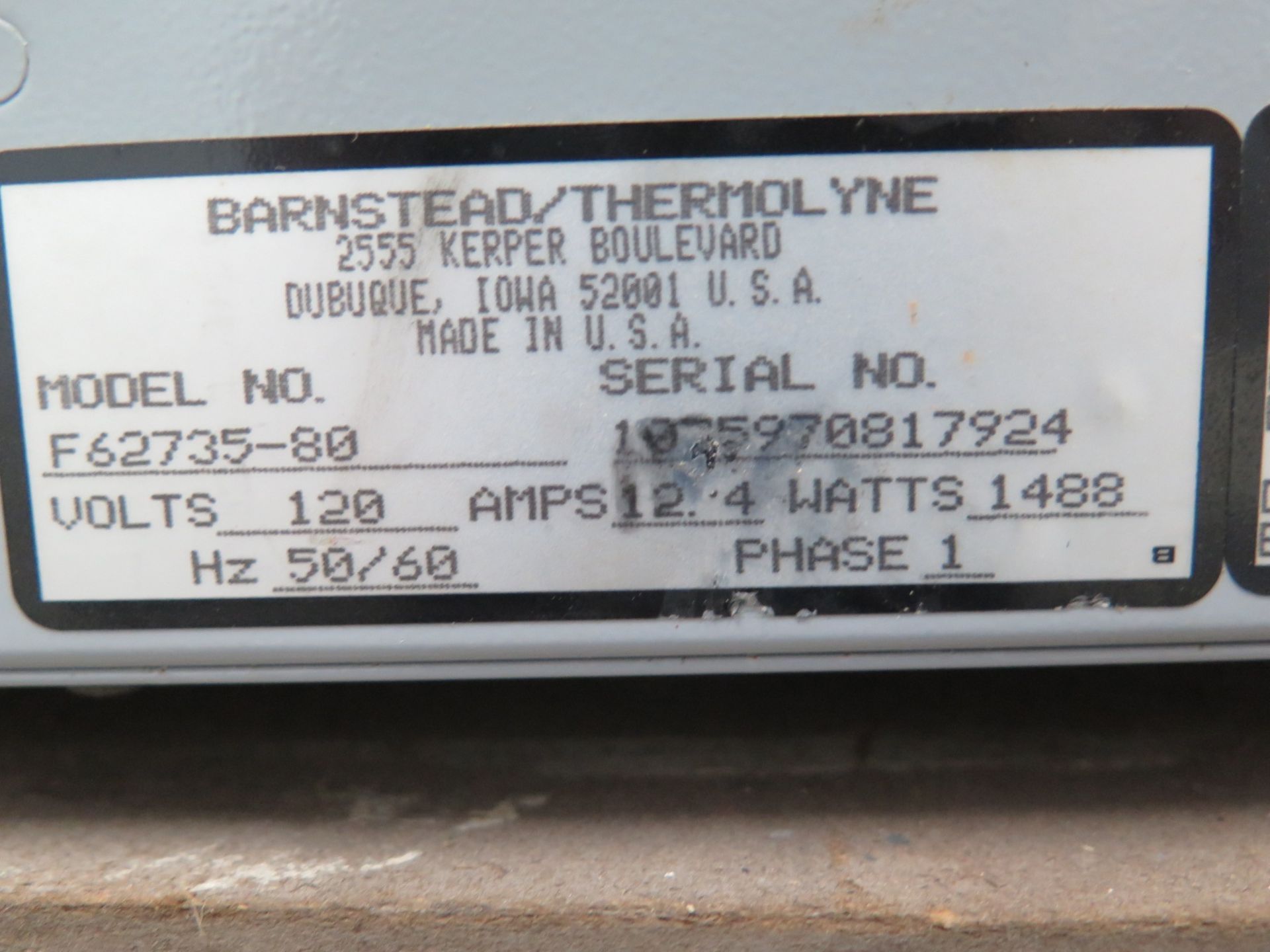 Barnstead / Thermolyne mdl. F62735-80 Electric Furnace w/ Digital Controls, 120 Volts - Image 5 of 5