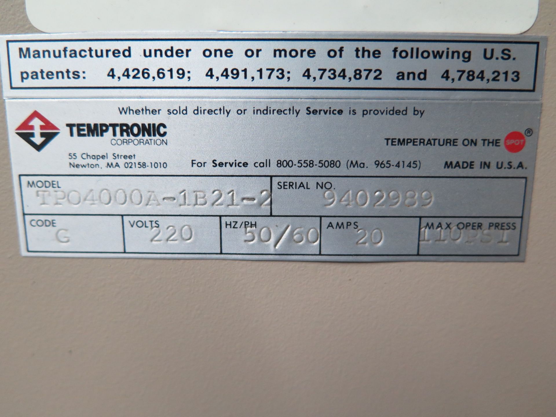 Temptronic ThermoStream mdl. TP-04000A-2B21-1 Temperature Forcing Thermostream System s/n 9402989 - Image 7 of 7