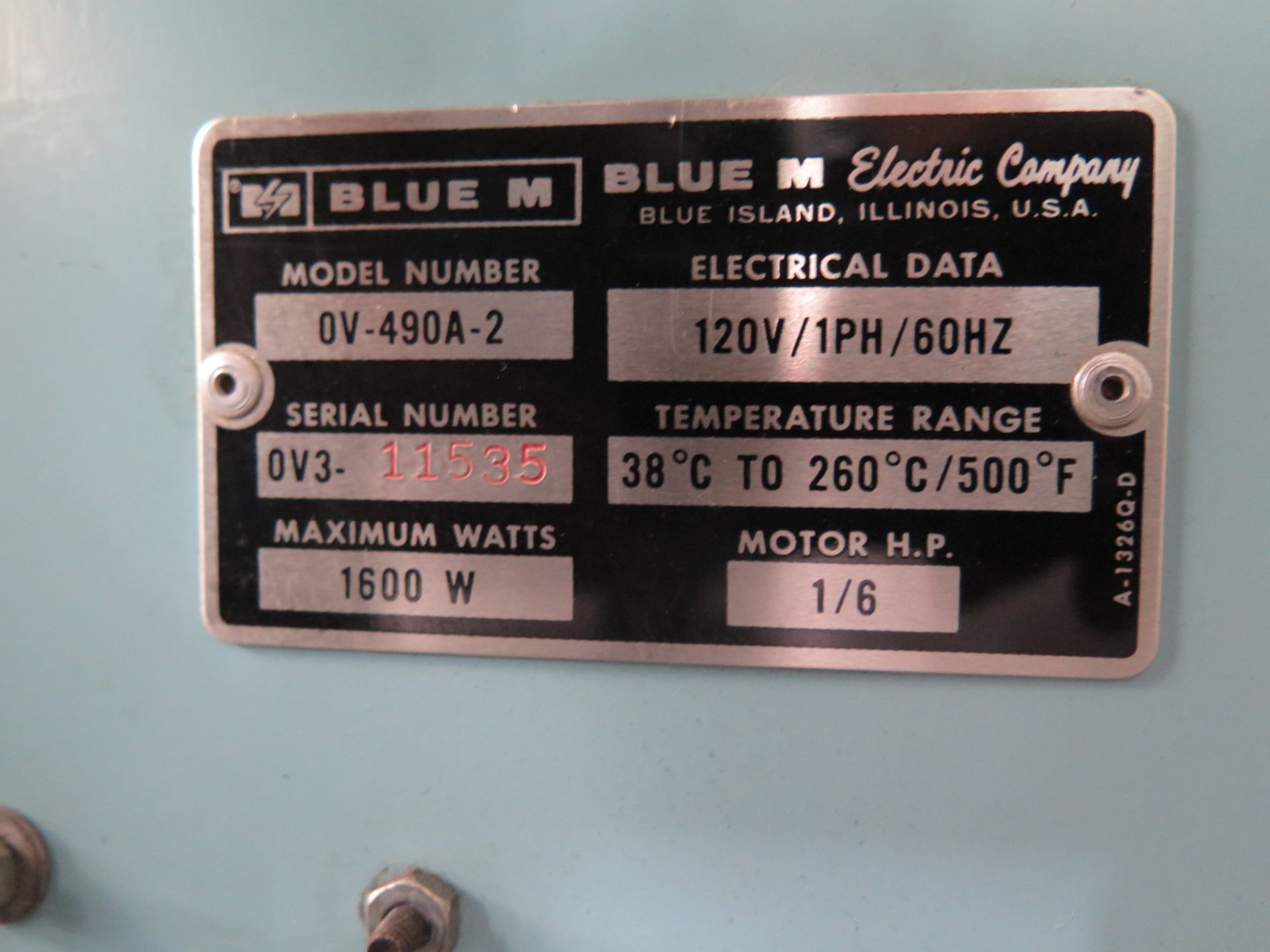 Blue-M mdl. OV-490A-2 1600 Watt Constant Temperature Stabilization Oven - Image 5 of 5