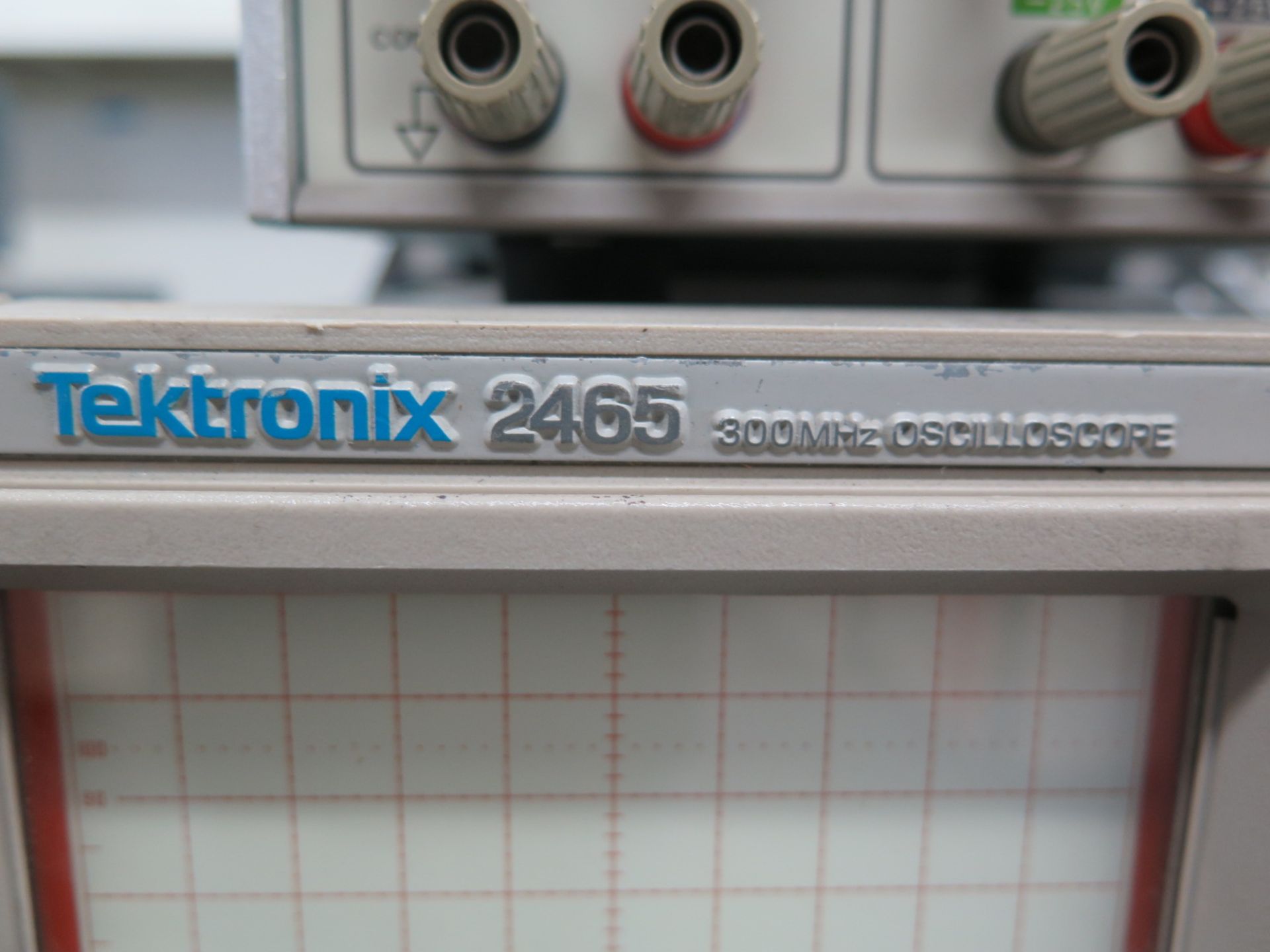 Tektronix mdl. 2465 300MHz Oscilloscope, Leader mdl. LPS152 DC Tracking Power Supply, Fluke mdl. A90 - Image 3 of 6