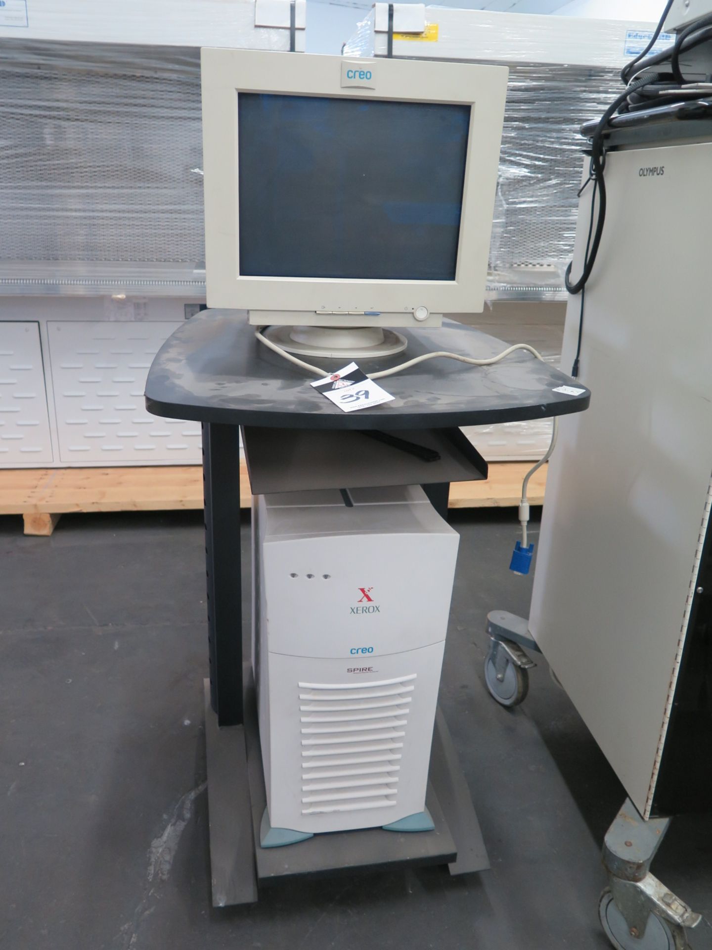 Xerox “Creo Spire” Computer Server w/ Monitor, Cart