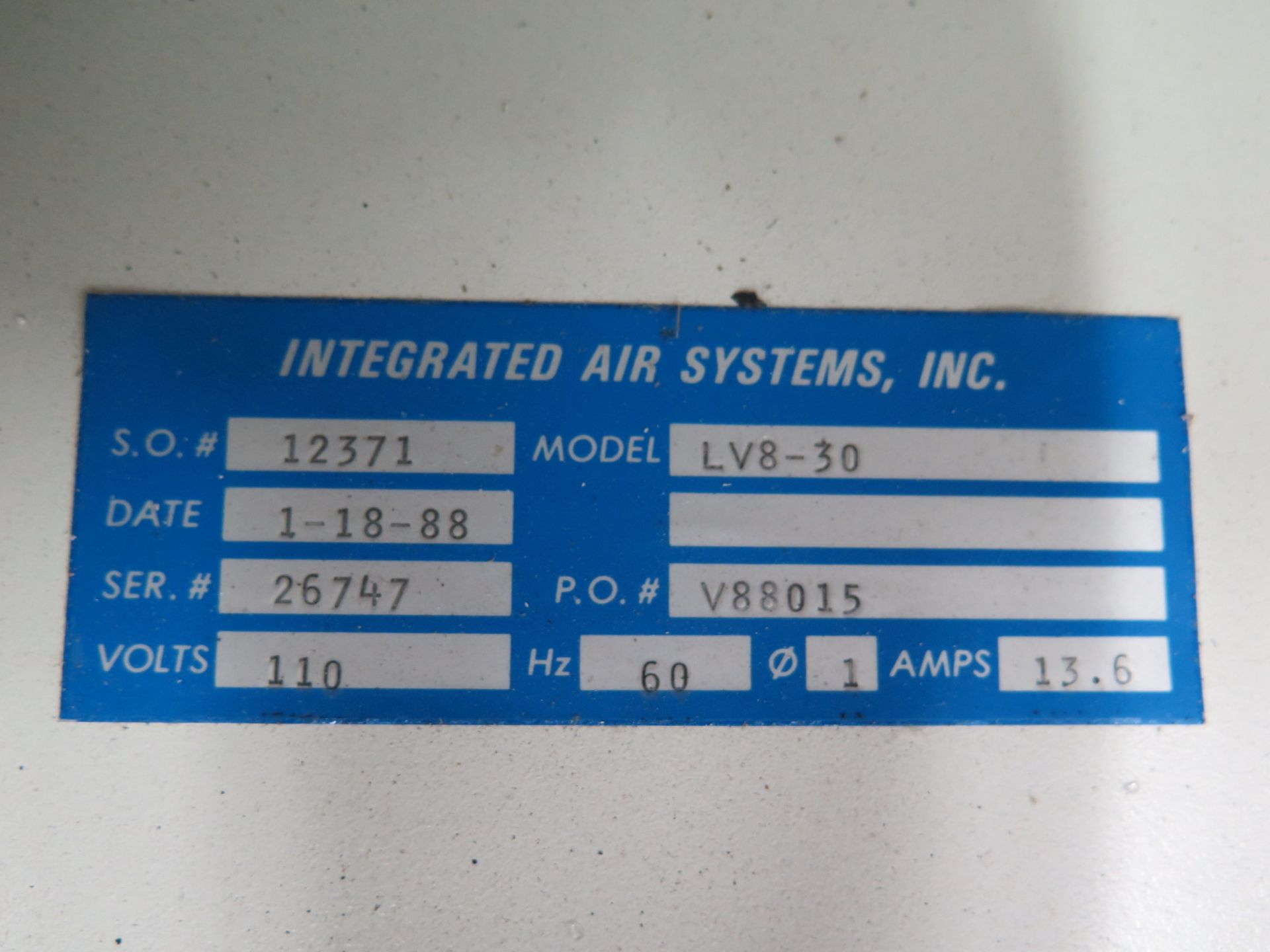 Integrated Air Systems mdl. LV8-30 Air Controller s/n 26747 98 ½”W x 32 ½”D x 33”H - Image 3 of 4