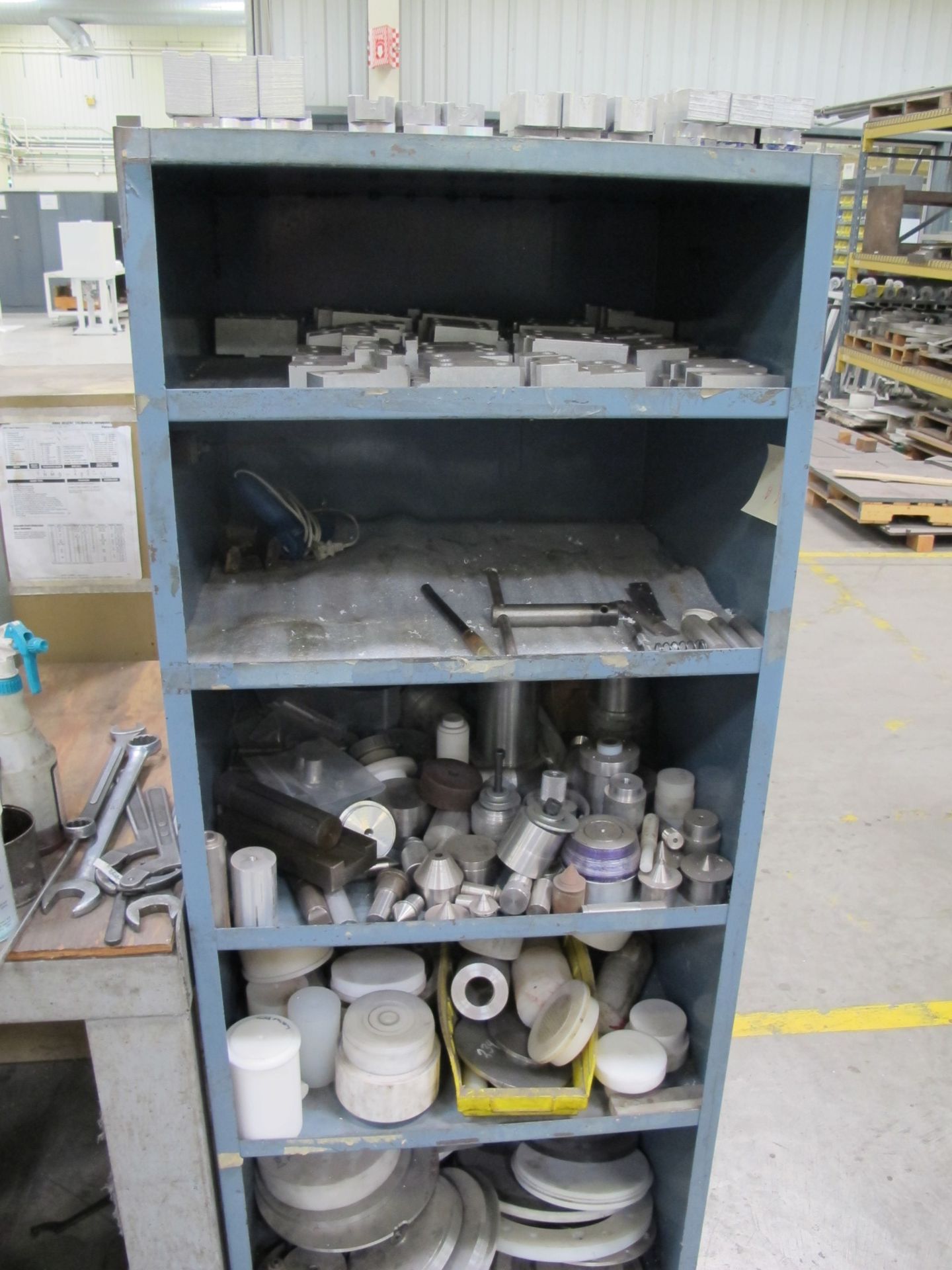 (2) Rolling Steel Shelves w/ Misc - Image 2 of 3