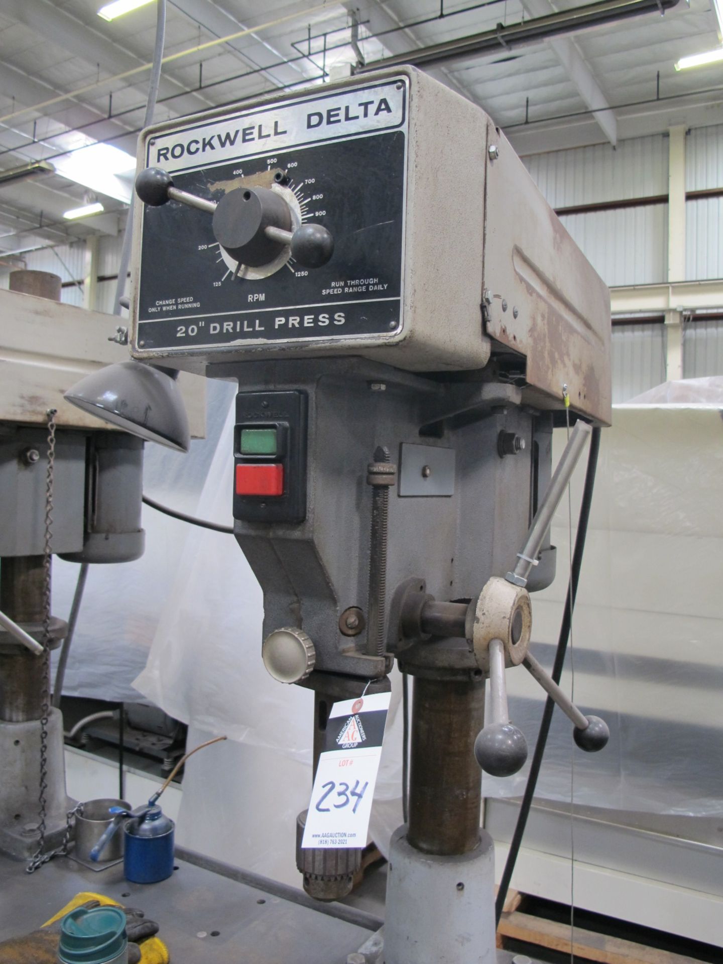 Rockwell / Delta 2-Head Gang Drill Press w/ mdl. 70-6X0 Variable Speed Heads, 125-1250 Variable RPM, - Image 2 of 3