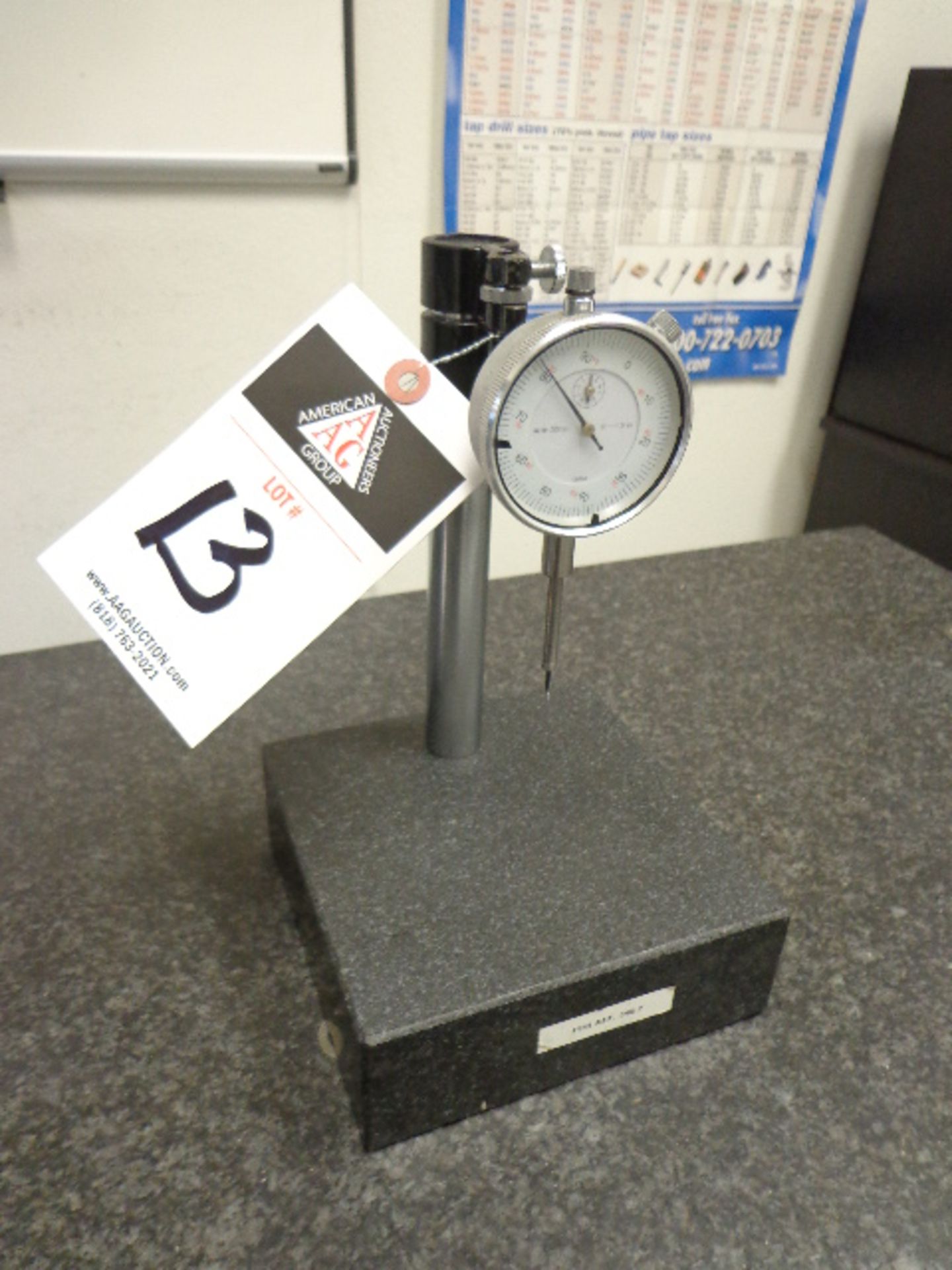 6" x 6" Granite Indicator Base w/ Indicator