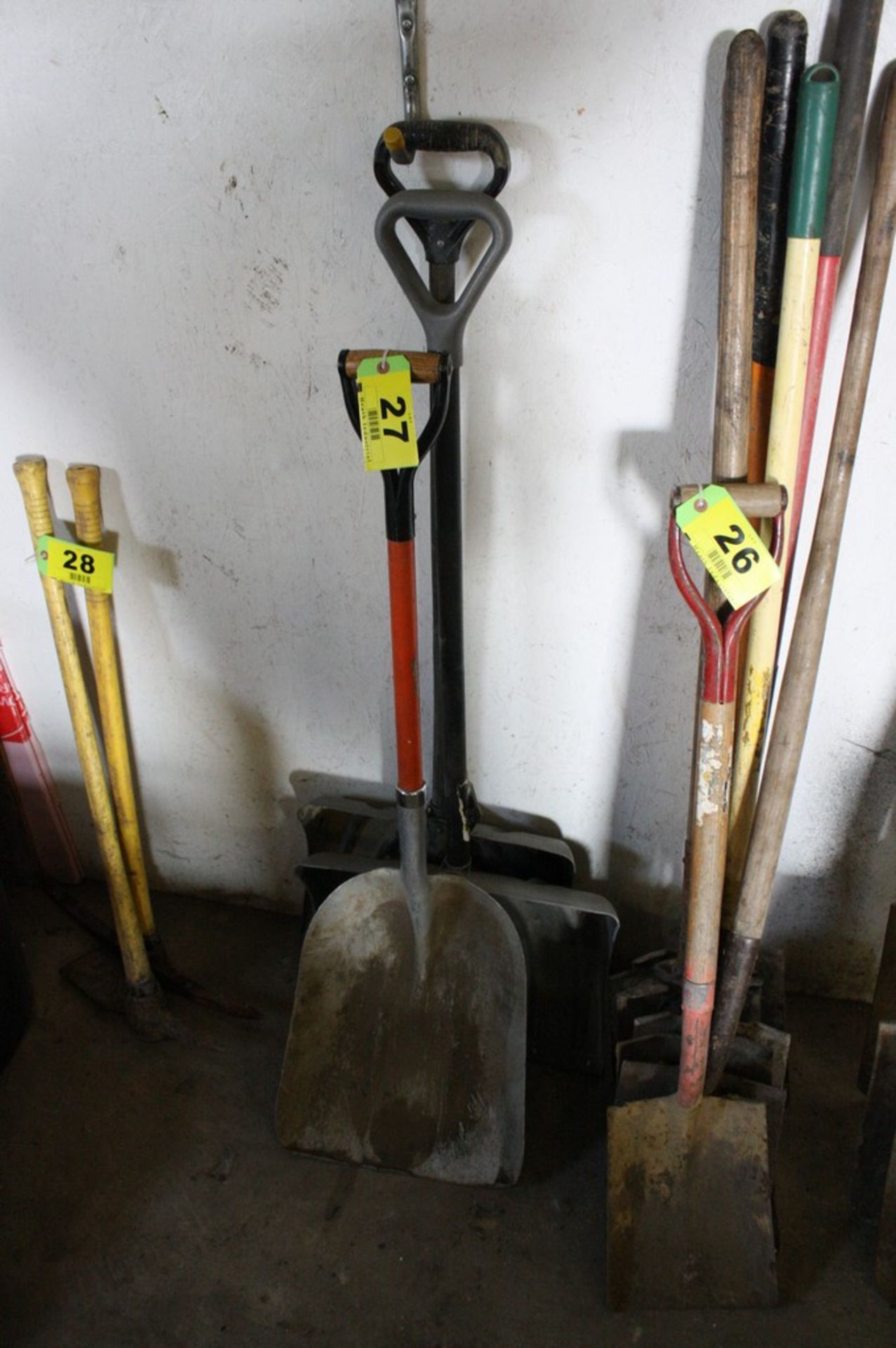 LOT- (2) SNOW SHOVELS & 1 SCOOP SHOVEL