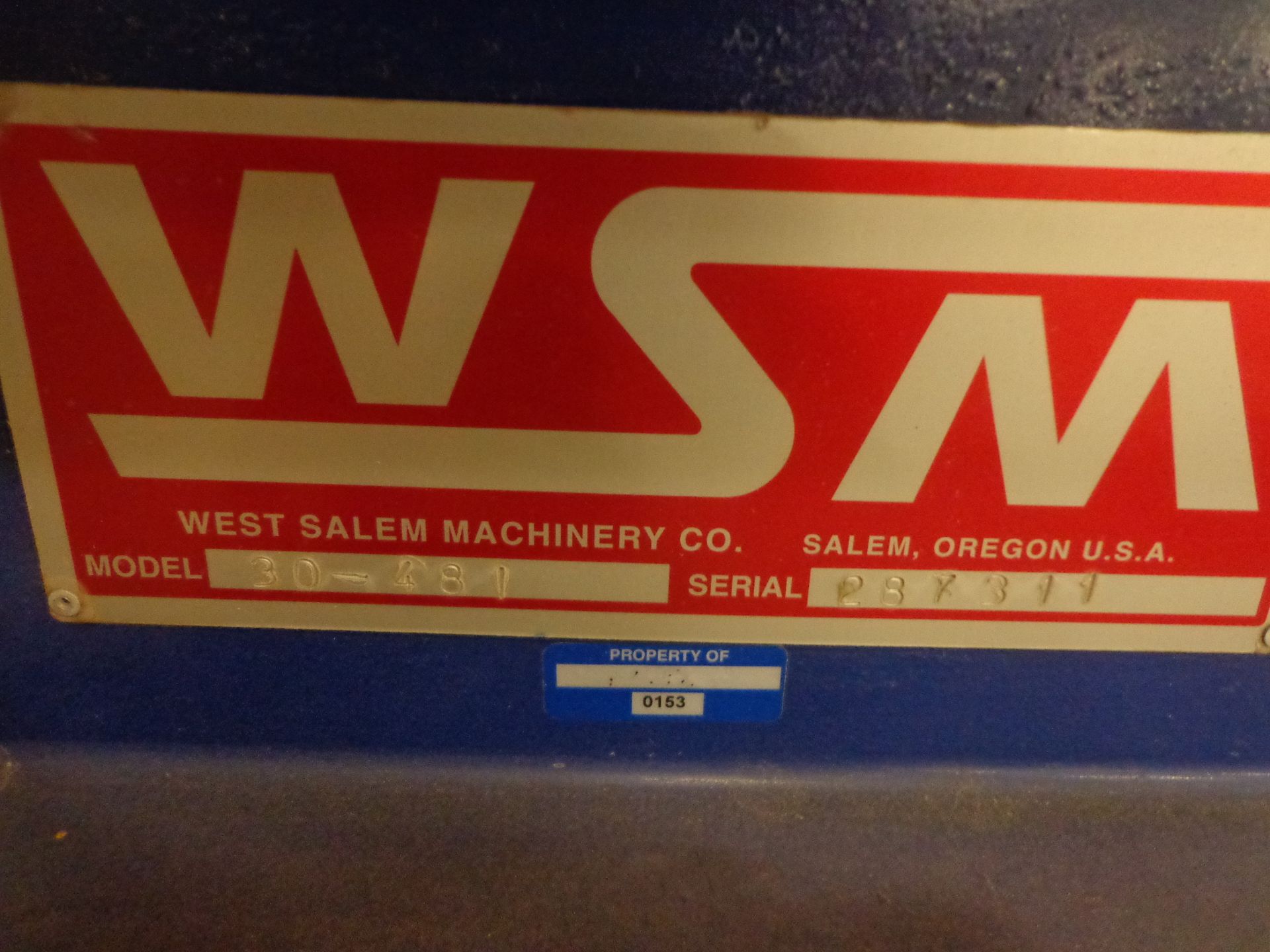 WEST SALEM MACHINERY MDL. 30-481, SN. 287311CONVEYOR INCLINDED DISCHARGE CONVEYOR FROM GRINDER TO - Image 3 of 5