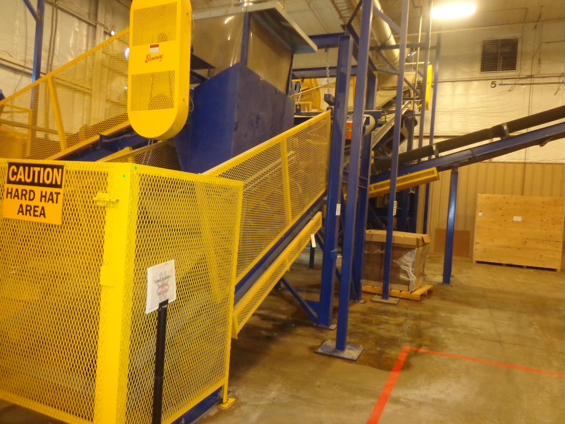 WEST SALEM MACHINERY APPROX: 50' X 36" CONVEYOR W/5' X 30" MAGNETIC BELT SEPERATOR, FROM TURN TO