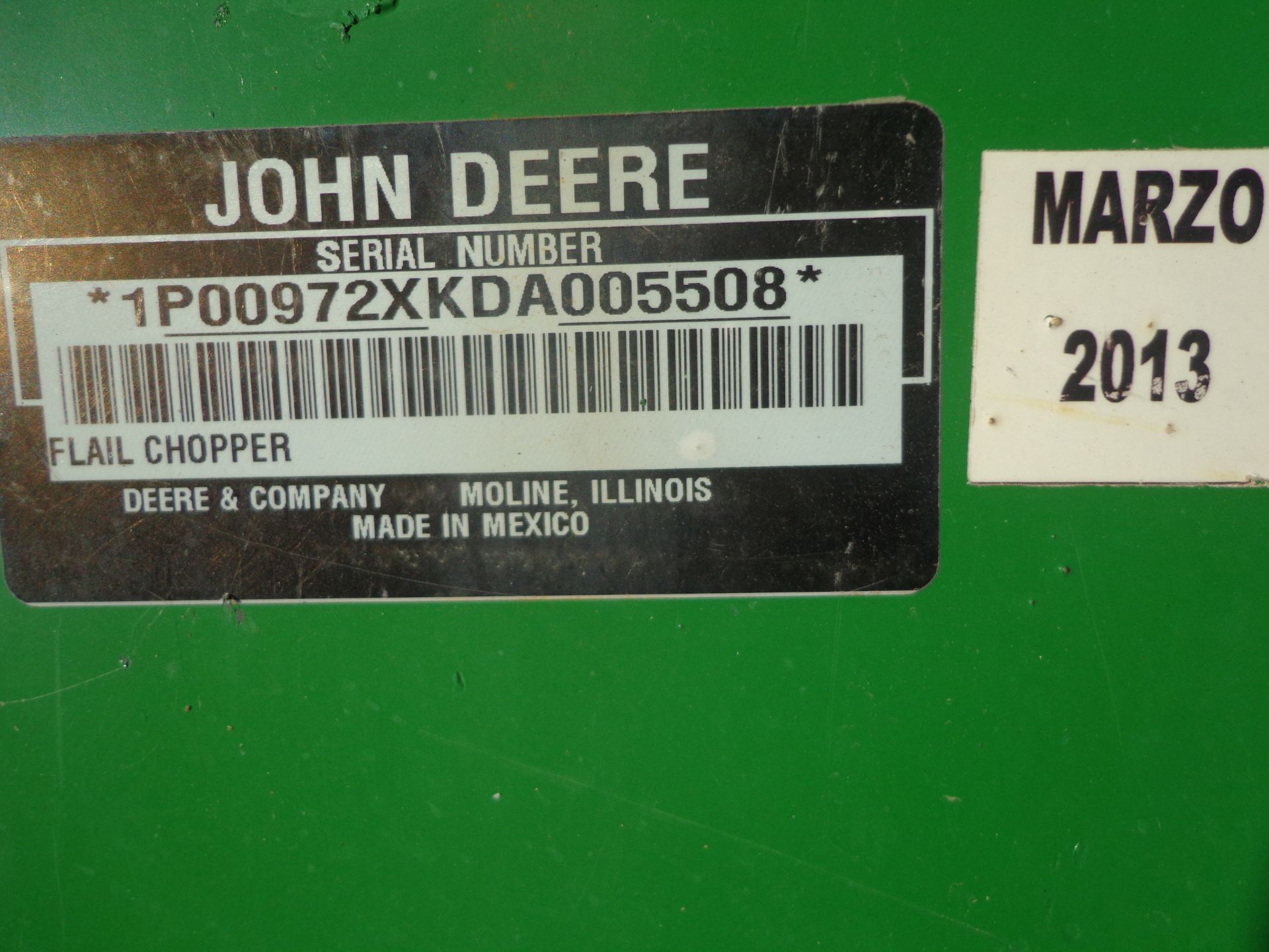 JOHN DEERE 972 FLAIL CHOPPER SN. HIT00972XKDA005508 - Image 4 of 5